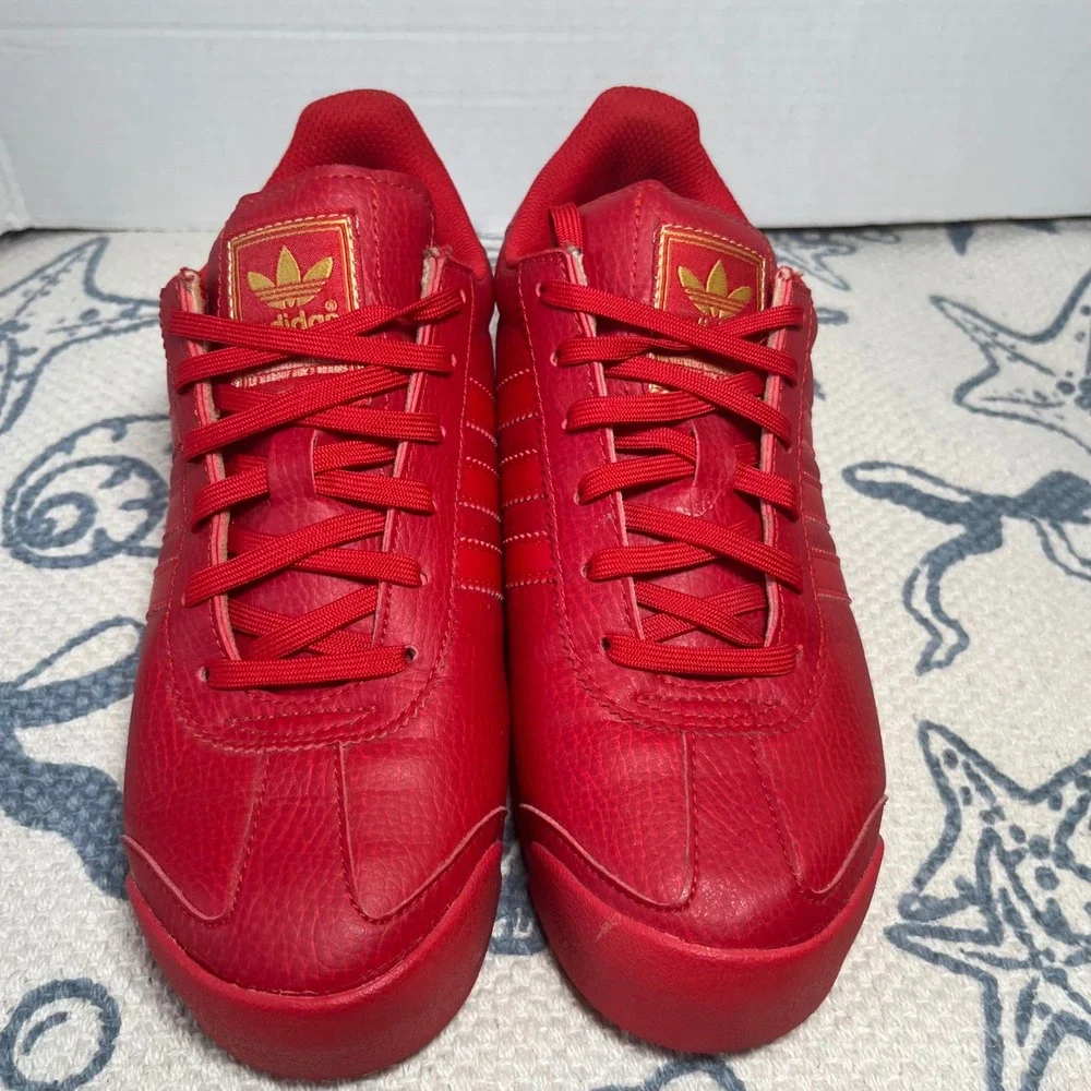 Adidas Originals Samoa Red scarlet Leather retro Low Top Sneakers Womens 6.5